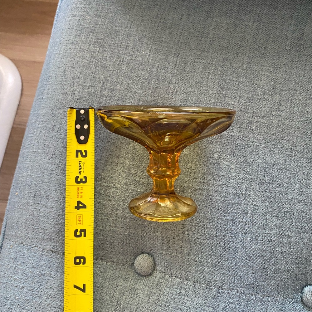 Vintage Glass Shallow Pedestal Bowl